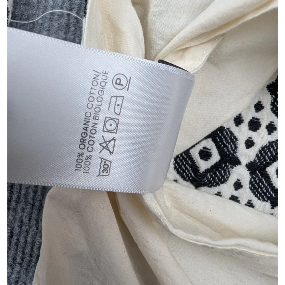 CB2 Melina Organic Cotton Pillow Shams Set 20x26in Crate & Barrel Woven Jacquard